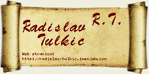 Radislav Tulkić vizit kartica